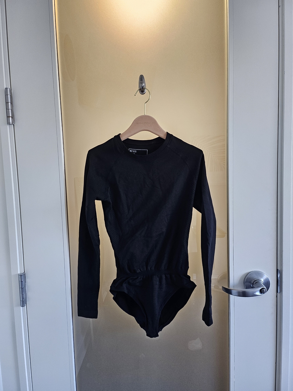 Figs Black Seamless Bodysuit Size Small